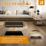 Floor Register 4x10, Floor Vent Covers, Heavy Duty Steel Walkable Floor Vents, for Sidewall and Floor, Brown 10 Pack