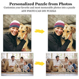 Custom Puzzle 120/200/300/500/1000/1500 Pieces, Personalized Puzzle from Your Own Photos, Customized Picture Jigsaw Puzzle Gift for Christmas Wedding Birthday Family