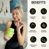 Motiv- Organic Matcha & Mushrooms Energy Gummies | 300 MG Concentrate Matcha Green Tea + Mushroom Blend | Improve Brain Function, Immune Support, Gut Health, Reduce Stress - Vegan, Non-GMO