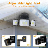 Onforu 75W Flood Lights Outdoor, 7000LM Brightness Security Lights Switch Controlled, 3 Adjustable Heads, IP65 Waterproof, 6500K Wall Mount Exterior LED Flood Light