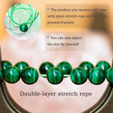 DAZCOLO 8mm Natural Crystal Stretch Bracelet (Malachite)
