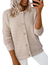 Dokotoo Ladies Knit Winter Cardigans for Women Long Sleeve Open Front Button Down Jackets Christmas Tops for Women 2025,Smoke Gray Medium