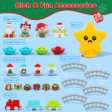 Surelect My First Christmas Tree for Toddlers, Montessori Christmas Decoration Toy with Ornaments, Mini Train Set, Roly Poly Toys, Finger Puppets, Birthday Xmas Gifts for Little Kids Boys and Girls