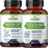 Zazzee Citicoline CDP Choline Capsules and Alpha GPC Choline Capsules