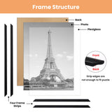 upsimples 20x28 Poster Frame, Easy Slide-In Assembly, Black, 3 Pack