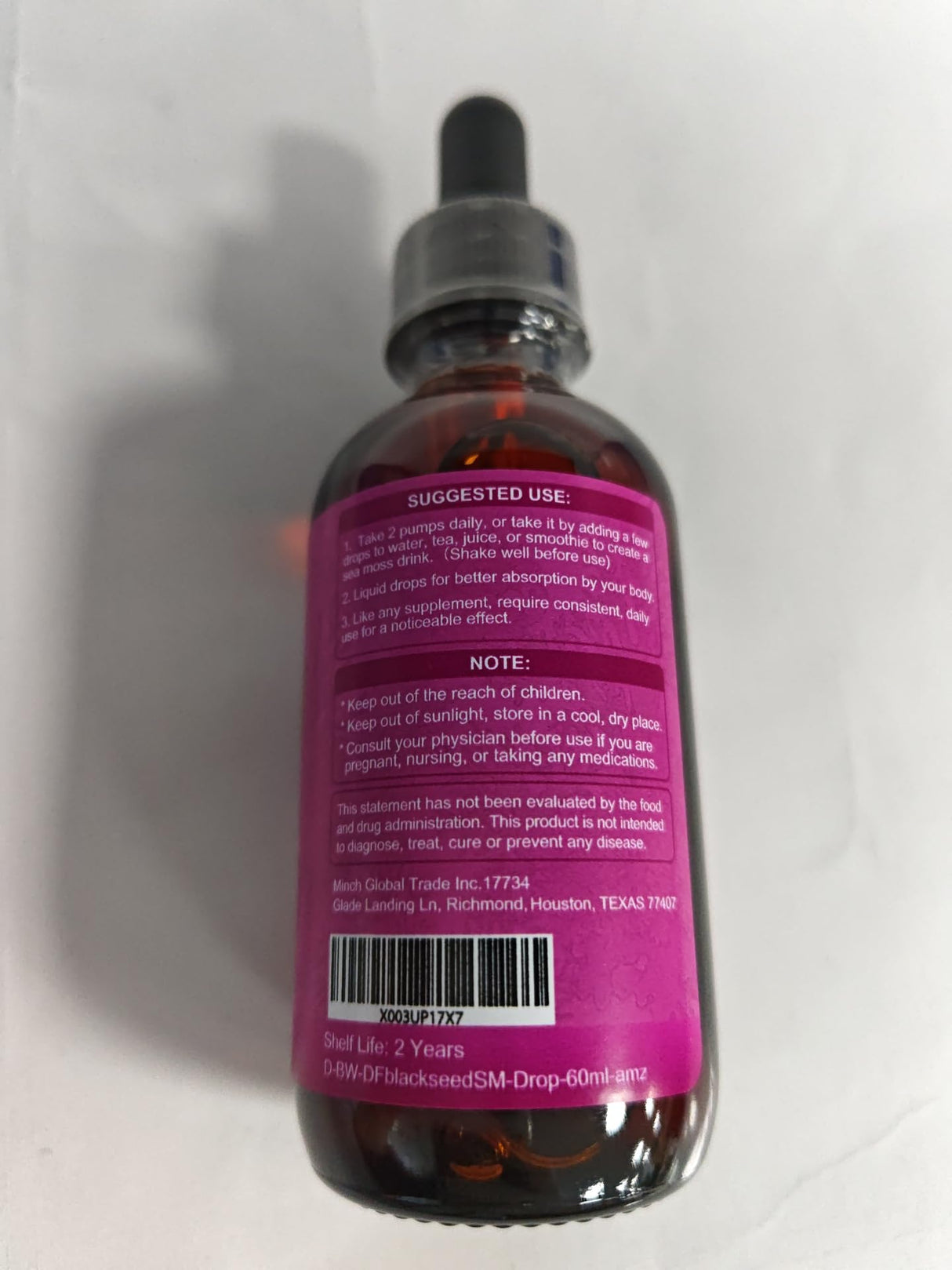 B BEWORTHS Sea Moss Liquid Drops - Organic Black Seed Oil Irish Sea Moss Gel with Burdock Root, Bladderwrack, Elderberry, Vitamin C, D3, 6X Stronger Seamoss Gel for Digestive, Hair Health - Vegan