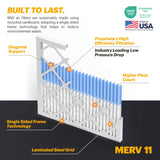 BNX TruFilter 14x18x1 Air Filter MERV 11 (6-Pack) - MADE IN USA - Allergen Defense Electrostatic Pleated Air Conditioner HVAC AC Furnace Filters for Allergies, Dust, Pet, Smoke, Allergy MPR 1200 FPR 7