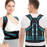 Vicorrect Posture Corrector for Women and Men: Back Brace Support - Shoulders Straightener Relieve Upper Back Pain (Black, Large)