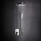 NearMoon Rain Shower Head, High Flow Stainless Steel Square Rainfall Shower, Waterfall Bath Shower Body Covering, Ceiling or Wall Mount (12 Inch, Chrome Finish)