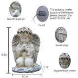 Sharita Praying Angels Figurine,Solar Garden Angel Statues, Waterproof Kneeling Angel Sculpture, Outdoor Decor Ornament for Patio Lawn Yard Balcony, Garden Gift