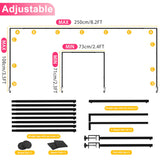 Xiomot Over The Table Rod Stand with Clamps Adjustable 13''-42'' Tall 29"-98" Length Black Table Arch Hanging for Wedding Birthday Party Halloween Christmas