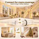 100+16.4FT Warm White Christmas Fairy Lights, Connectable String with Timer