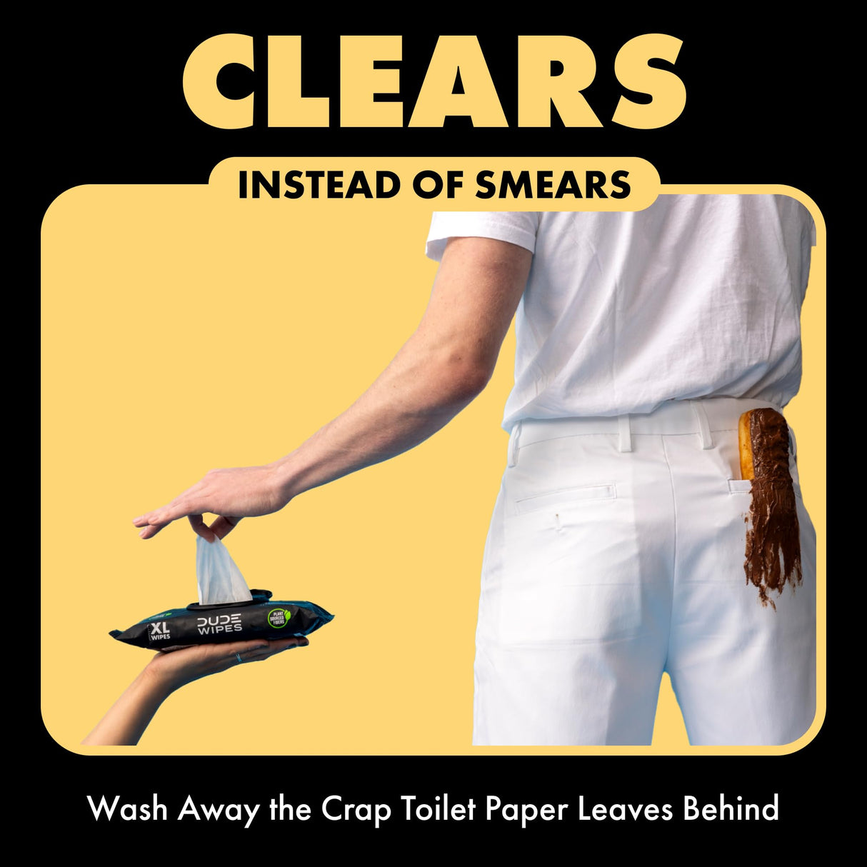 DUDE Wipes - Flushable Wipes for Adults - 6 Pack, 288 Wipes - Odor Destroyer XL Adult Wet Wipes - Deodorizing with Clean Scent - Up to 24 Hours of Odor-Destroying Technology