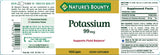 Nature's Bounty Potassium 99mg, Supports Fluid Balance and Muscle Activity, Involved in Normal Heart Function, Potassium Gluconate Dietary Supplement, 1 Per Day, 100 Vegetarian Caplets (Pack of 3)