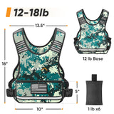 APEXUP Adjustable Weighted Vest, 4-10lb/12-18lb/20-32lb Vest with 6 Ironsand Weights and Large Pocket, Weight Vest for Men Women Strength Training, Running, Walking (12-18lb, Digital Camo)