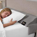 GORILLA GRIP Patent Pending Bed Wedge Pillow Headboard Gap Filler, Comfortable and Supportive High Density Foam Angled Pillows, Stay in Place Gripping Dots, Wedges Between Mattress, Full Size Gray