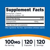 Nutricost CoQ10 100mg, 120 Vegetarian Capsules, 120 Servings - High Absorption, Vegetarian, Non-GMO, Coenzyme Q10 (Pack of 2)