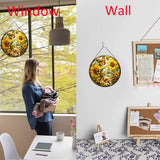 Payutou Sunflower Hanging Stained Glass for Windows,20cm/7.87inch Hand-Painted Sun Catcher Garden Hangings Christmas Mother's Day, Valentine's Day Ornaments Festival Gift
