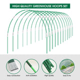 Hoyejyou 72Pcs Garden Hoops for Raised Beds Wide, 12 Sets of 8Ft Greenhouse Hoops Grow Tunnel, Rust-Free Fiberglass Hoops Frame for Row Cover Netting Shade Cloth DIY Garden Stakes Supplies