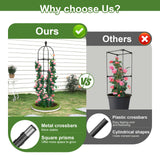 2 Pack Garden Obelisk Trellis, 70" Tall Plant Support for Climbing Vine, Metal Covered Plastic Coating Rustproof Heavy Duty Rose Trellis Indoor Outdoor(Black, 70 * 11.8 * 11.8IN（H*W*L）)
