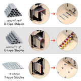 NEU MASTER Staple Gun, Light Duty Stapler Kit Come with 1600 pcs 5/16,3/8 inch JT21 Staple Strip, All Steel Tacker for General Repairs, Crafts, Upholstery, Decorating