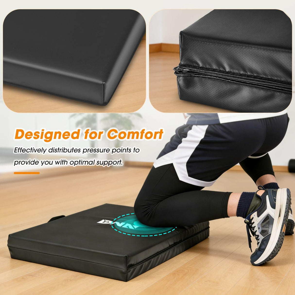 DNA Motoring Foldable Soft Kneeling Pad Mat Extra Thick Foam Knee Pad Mat Water Resistant 43 X 17.7 X 1.6 in for Auto Maintenance, Gardening, Baby Bath, Yoga, w/Handles, TOOLS-00501