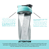 HELIMIX 2.0 Vortex Blender Shaker Bottle Holds upto 28oz | No Blending Ball or Whisk | USA Made | Portable Pre Workout Whey Protein Drink Shaker Cup | Mixes Cocktails Smoothies Shakes | Top Rack Safe