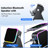 Induction Speaker with Phone Stand 5 in 1 Wireless Bluetooth Audio Black