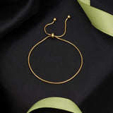 Yowivon Gold Plated Bracelet Dainty Cute Adjustable Slider Chain Bracelet