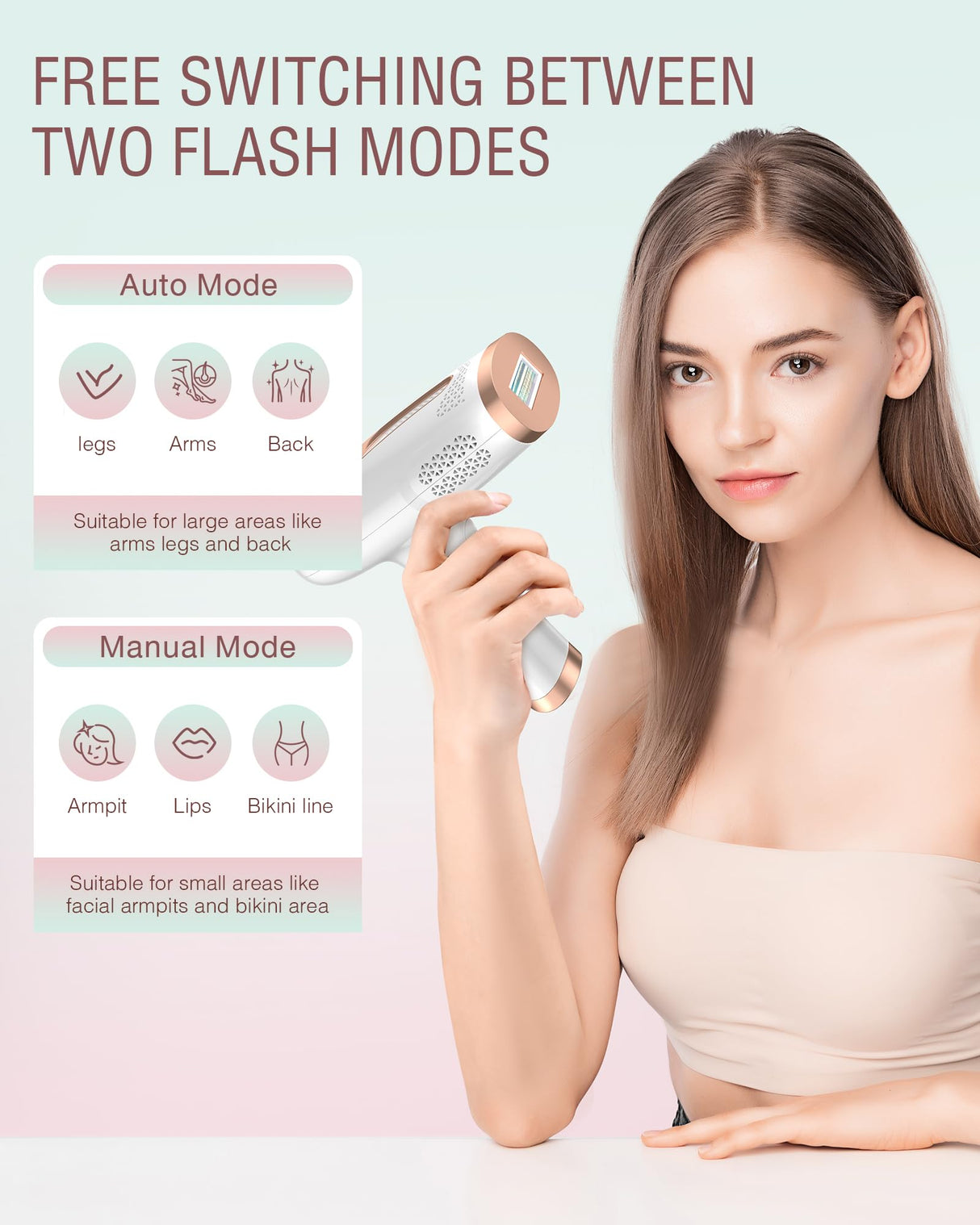 Hair Removal Device Laser Hair Removal for Women and Men Permanent IPL Hair Removal At-Home 999,999 Flashes Painless Hair Remover on Armpits Back Legs Arms Face Bikini Line