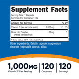 Nutricost Vitamin C with Rose Hips 1025mg, 120 Capsules - Vitamin C 1000mg, Rose Hips 25mg, Premium, Non-GMO, Gluten Free Supplement (Pack of 2)