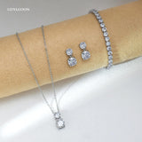 3-Piece Cubic Zirconia Wedding Jewelry Set for Women Bride Bridesmaid Gift