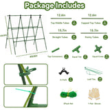 2 Pack Cucumber Trellis, 49.6"×49.6" Garden Trellis for Climbing Plants Outdoor, A-Frame Vegetable Trellis for Raised Bed, Support for Tomatoes, Squash, Zucchini, Vegetables