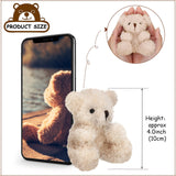 Sotiff 12 Pcs Mini Plush Bear 4 Inch Stuffed Bear Gift Bulk Animal Doll Keychain for Kids Boys Girls Christmas Party Favor Students Baby Shower Party Gifts(Brown, Apricot)