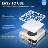 CHRISTINE SHELLY Nail Dust Collector, Powerful Vacuum Fan Vent Dust Collector Extractor Dust Suction Machine for Acrylic Nails Polishing, Nail Salon, White Diamond