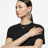 Swarovski Constella Pierced Stud Earrings, White Crystals on a Rhodium Finish Setting, Part of the Constella Collection