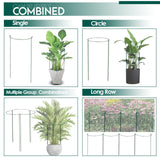 LKSSZS 6 Pack 30 inch Plant Support Stakes, Heavy-Duty Half Round Peony Support, Garden Plant Stakes Cage for Outdoor Plants, Peony, Tomato, Hydrangea, (15In Support +15In Stainless Extension Tubes)