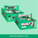 Built Bar, Puff Protein Bars, Mint Chip Puff, 17g Protein Snacks, On-The-Go Bars, Only 140 Calories, 6g Sugar, Collagen, Gluten Free, 12 Count