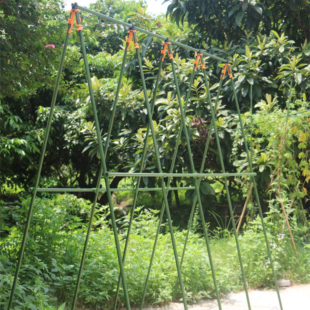 G-LEAF Garden Stakes 4 ft Plastic Coated Steel Tube Sturdy Metal Plant Sticks for Tomato,Cucumber,Bean,Tree,Pack of 50