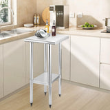 STABLEINK NSF Stainless Steel Table, 24 x 14 Inches Metal Prep & Work Table with Adjustable Undershelf, for Commercial Kitchen, Restaurant, Hotel and Garage,Small Stainless Steel Table
