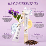 ANAI RUI Caffeine Bakuchiol Firming Eye Cream, Retinol & Peptide Eye Cream for Dark Circles, Puffiness, Wrinkles, Bakuchiol Alternative Retinol Eye Moisturizer for Under-Eye Skin Repair 0.5 FL OZ