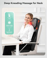 Snailax Shiatsu Neck and Back Massager with Heat, Upgraded Massage Chiar Pad with Compression, Vibration, Chair Seat Massager for Home, Office, Gifts for Men, Women