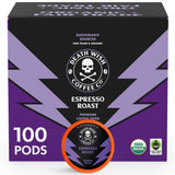 Death Wish Coffee - Single Serve Pods - Dark Roast Coffee Pods - Made with USDA Certified Organic (Espresso Roast, 100 Count)