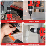 FADAKWALT Cordless Drill Set Red-7420