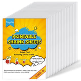 Csyidio 20 Pieces Printable Shrink Plastic Sheets, Shrink Films Papers for Mother's Day, Thanksgiving, Christmas Presents, Kids Creative Craft Projects, 11.6 x 8.2 inches