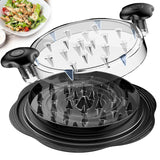 Chicken Shredder Tool Twist Large Meat Shredder with Brush&Fork, Black