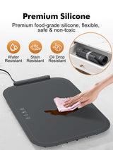 Food Warming Mat, Electric Food Warming Tray with 3 Adjustable Temperature, Fast Full Surface Heating Auto Shut-Off, Food Grade Silicone Food Warmer for Parties Buffet Countertop Home Travel (Gray)