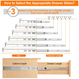 HBL’ 5 Pairs | Soft Close Drawer Slides 12 inch, Heavy Duty Cabinet Drawer Slides Replacement - Ball Bearing Full Extension, 200 LB Capacity, Made of Cold-Rolled Steel, Rust-Resistant & Long-Lasting.