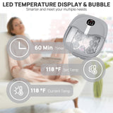 HOSPAN Collapsible Foot Spa Electric Rotary Massage, Foot Bath with Heat, Bubble, Remote, and 24 Motorized Shiatsu Massage Balls. Pedicure Foot Spa for Feet Stress Relief - FS02A