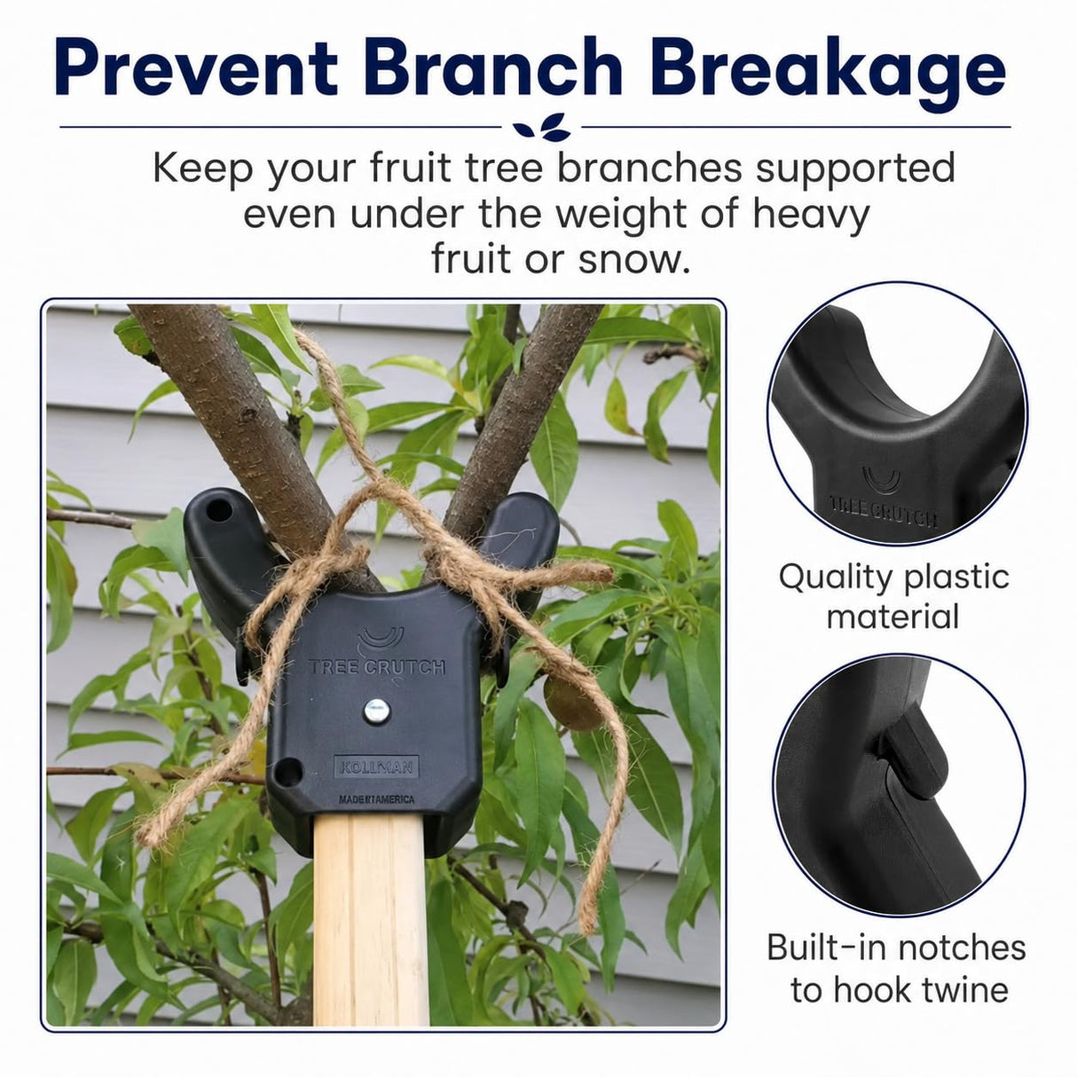 Tree Branch Crutch – Prevent Broken Limbs - Pole Sold Separate (2-Pack)